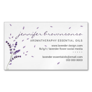 Lavendel-blumiges ätherisches Öl einfach elegant Magnetische Visitenkarte