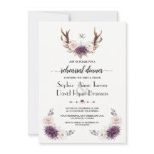 Lavendel Blush Floral Antlers Probe Abendessen