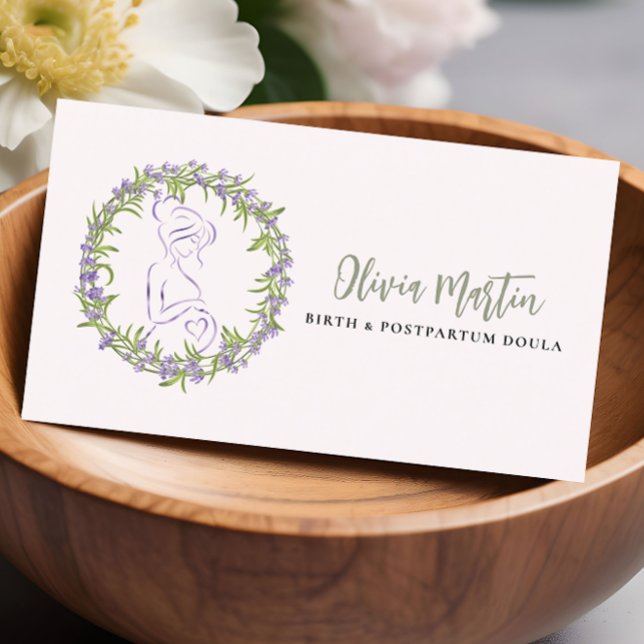 Lavendel & Blush Moderne Geburt & Postpartum Doula Visitenkarte (Von Creator hochgeladen)