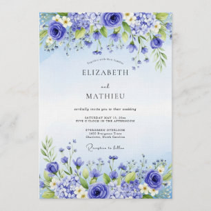 Lavendel-Blüten-Zauber-Hochzeit Einladung