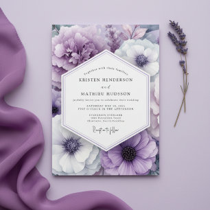 Lavendel-Blüten-Zauber Hochzeit Einladung
