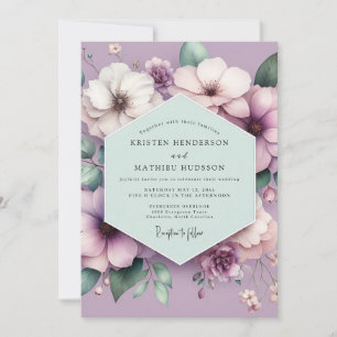 Lavendel-Blütentraum-Hochzeit Einladung