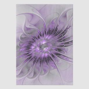 Lavendel-Blütentraum Moderne Abstrakte Fractal-Kun Seidenpapier