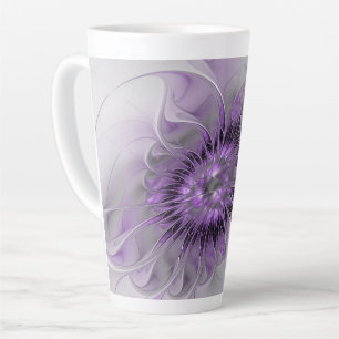 Lavendel-Blütentraum Moderne Abstrakte Fraktal-Kun Milchtasse
