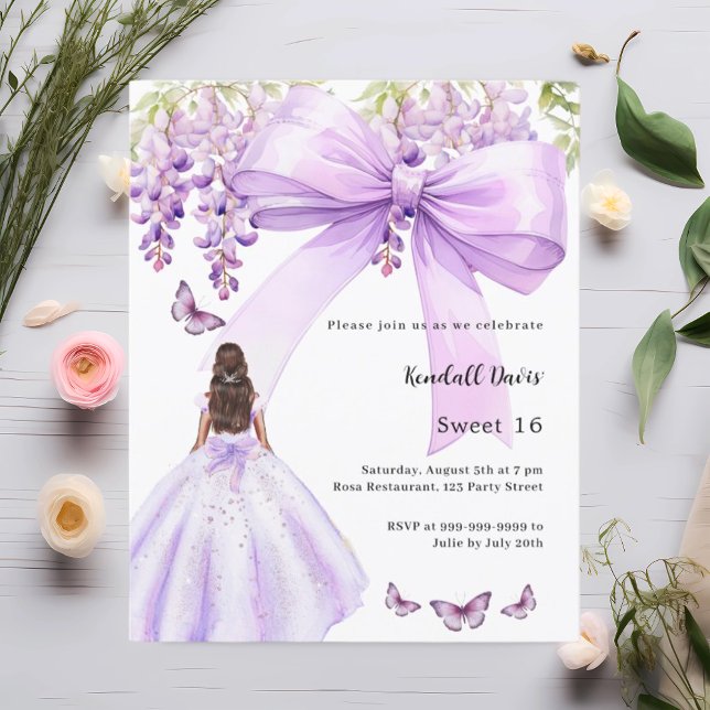 Lavendel Bogen Blumenkleid Sweet 16 Einladung (Von Creator hochgeladen)