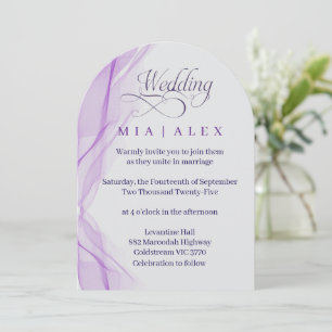 Lavendel-Bogen Elegante Hochzeits-Einladung Einladung