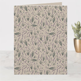 Lavendel-Botanik-Muster-Grußkarte Karte