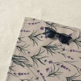 Lavendel-Botanik-Muster-Strandtuch Strandtuch