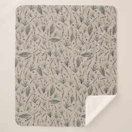 Lavendel-Botanik-Pattern Sherpa-Decke Sherpadecke