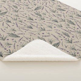 Lavendel-Botanik-Pattern Sherpa-Decke Sherpadecke