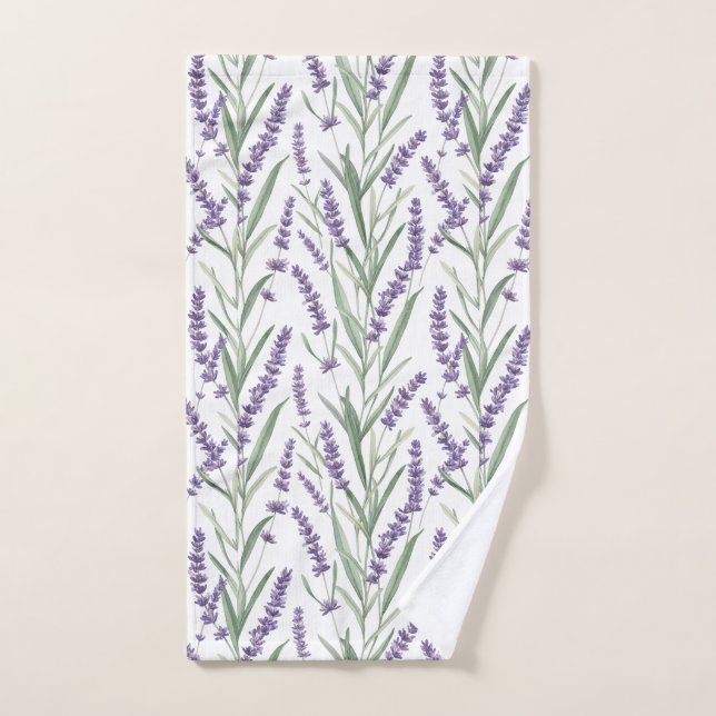 Lavendel-Botanikmuster Handtuch (Handtuch)