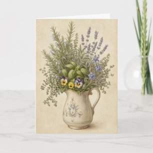 Lavendel Botanischer Gruß Kräutergarten Floral Karte