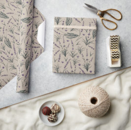 Lavendel Botanisches Muster Geschenkpapier