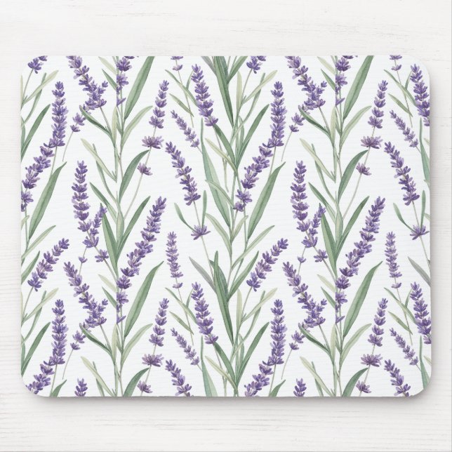 Lavendel Botanisches Muster Mousepad (Vorne)
