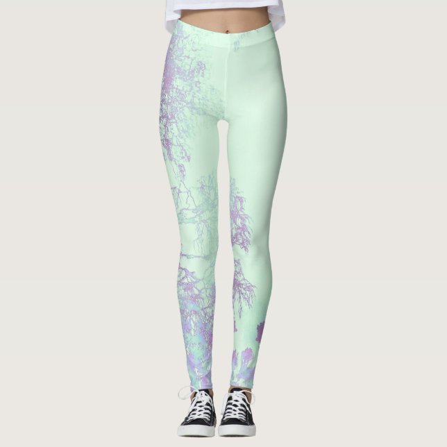 Lavendel Breitblatt Nebel Leggings (Vorderseite)