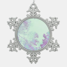 Lavendel Breitblatt Nebel Schneeflocken Zinn-Ornament