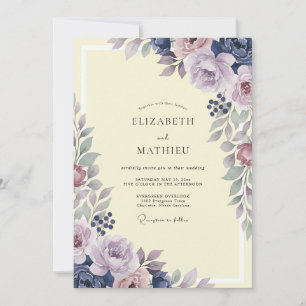 Lavendel-Buttercreme-bemalte Hochzeit Einladung