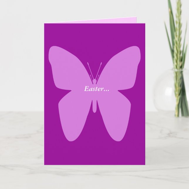 Lavendel Butterfly Osterkarte Feiertagskarte (Vorderseite)