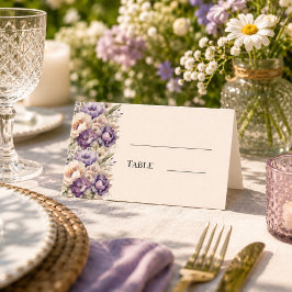 Lavendel Champagner Blumen Hochzeit Platzkarte