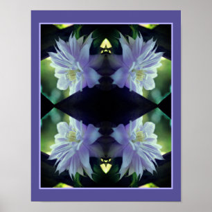 Lavendel Clematis-Blüte in Trellis-Naturkunst Poster
