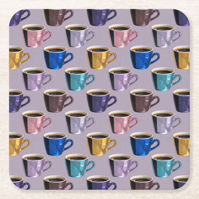 Lavendel Coffee Cups Rechteckiger Pappuntersetzer (Vorderseite)