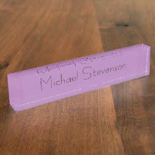 Lavendel Color Elegant Modernes Minimalistisches Namensplakette