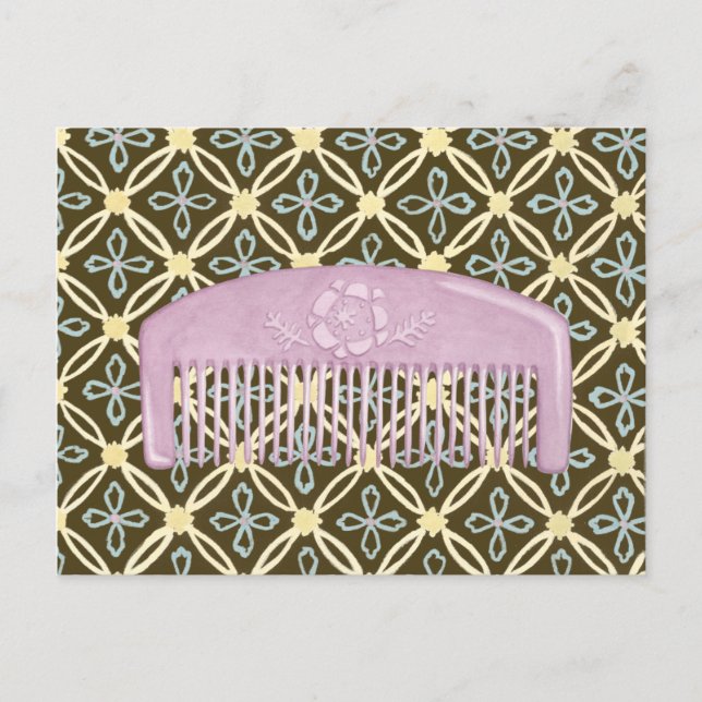 Lavendel-Comb auf Schokoladengrund Postkarte (Vorderseite)