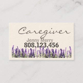 Lavendel Comfort: Caregiver Business Cards Visitenkarte