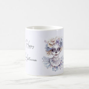 Lavendel-Creme-Blumenmädchen-Halloween Kaffeetasse