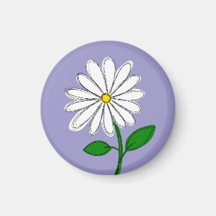 Lavendel-Daisy-Handgezeichneter Magnet