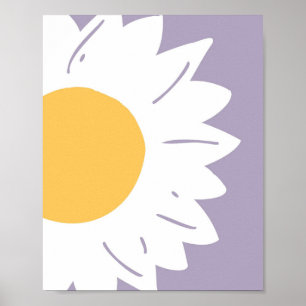 Lavendel-Daisy – Minimalistische florale Wandkunst Poster