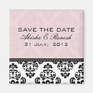 Lavendel-Damast-Save the Date Magnet