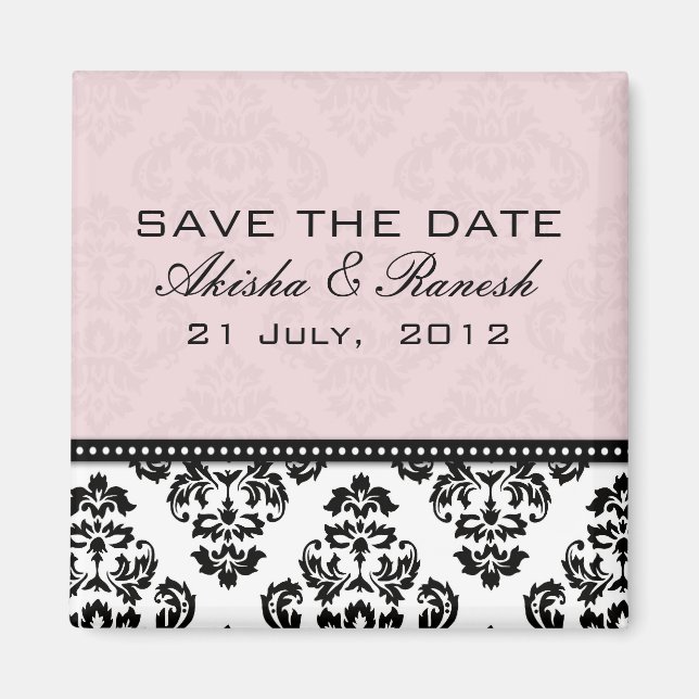 Lavendel-Damast-Save the Date Magnet (Vorne)