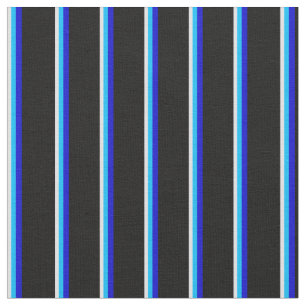 Lavendel, Deep Sky Blue, Blue & Black Pattern Stoff