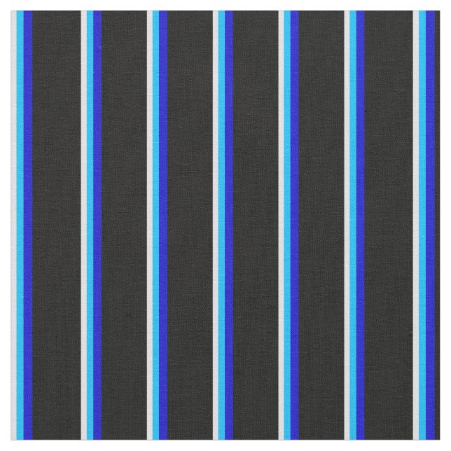 Lavendel, Deep Sky Blue, Blue & Black Pattern Stoff (Nahaufnahme)
