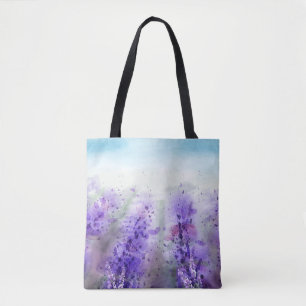 Lavendel der Provence: Wasserfarbenes Feld im Vint Tasche