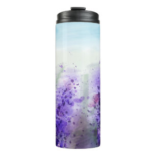 Lavendel der Provence: Wasserfarbenes Feld im Vint Thermosbecher