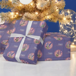 Lavendel Design Geburtstagsverpackungspapier Geschenkpapier