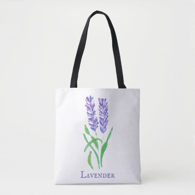 Lavendel Design Tote Bag Tasche (Vorderseite)