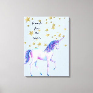 Lavendel-Einhornreichweite für die Sterne Leinwanddruck