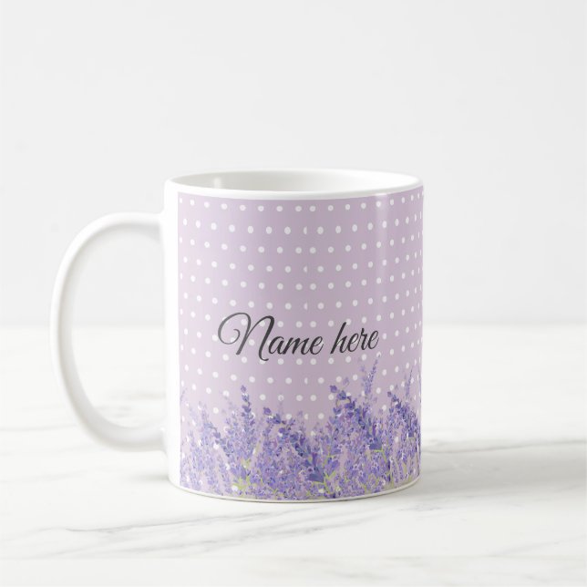 Lavendel, elegant, modern, trendig, floral , lila kaffeetasse (Links)