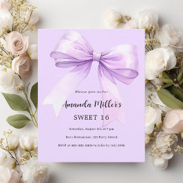 Lavendel elegant Sweet 16 Einladung