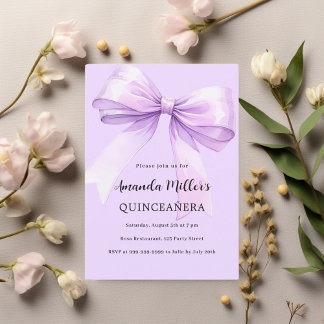Lavendel elegante Quinceanera Einladung