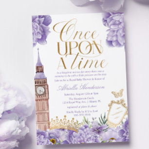 Lavendel-Es-war-einmal-Prinzessin-Baby-Shower Einladung