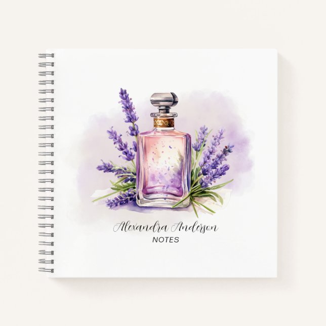 Lavendel Essential Oils Blumenfarbe Notizbuch (Vorderseite)
