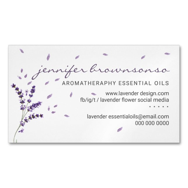 Lavendel Essenzielle Öle Einfache Klasse Magnetische Visitenkarte (Vorderseite)