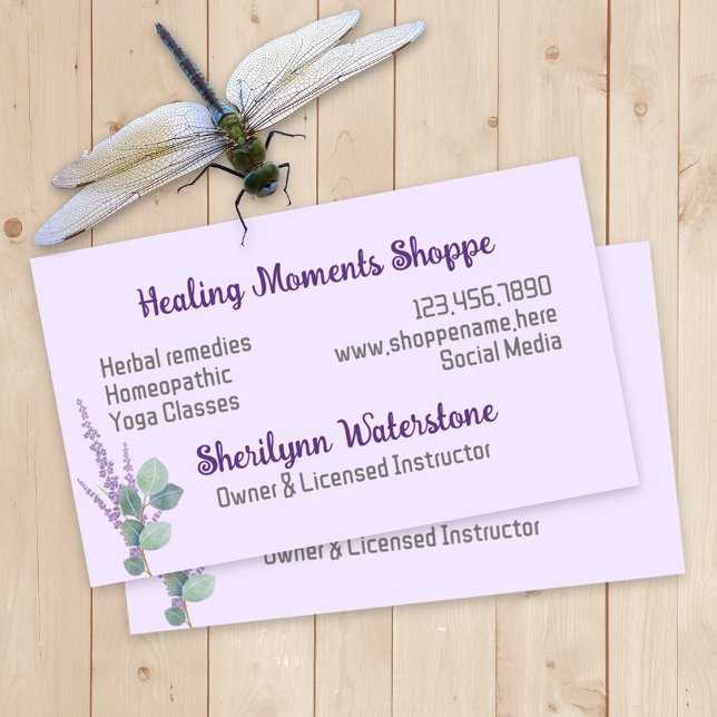 Lavendel Eucalyptus Natural Healing Business Cards Visitenkarte (Von Creator hochgeladen)