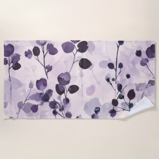 Lavendel Eucalyptus Watercolor Floral Strandtuch