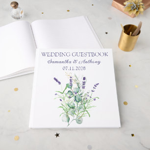 Lavendel Eukalyptus Aquarell Kräuter Hochzeit Gästebuch
