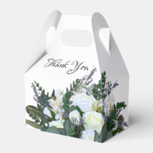 Lavendel-Eukalyptus weiße Rosen Grün Geschenkschachtel